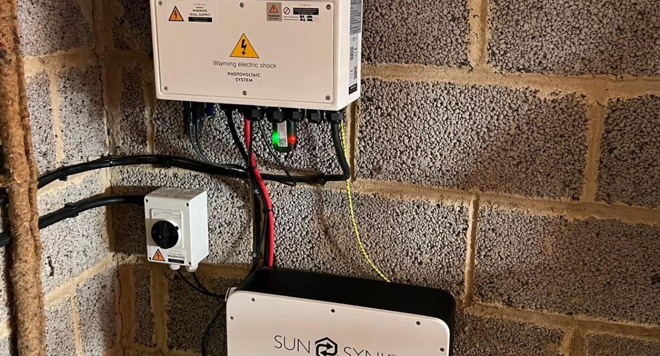 Solar battery storage installation